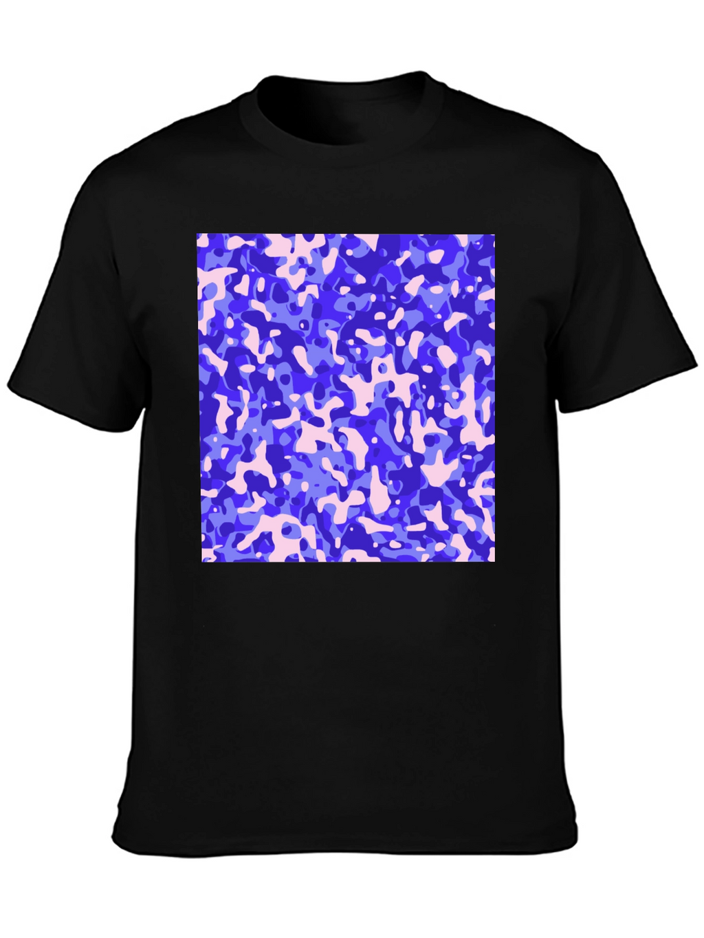 Abstract Camo Print Mens Black T-Shirt