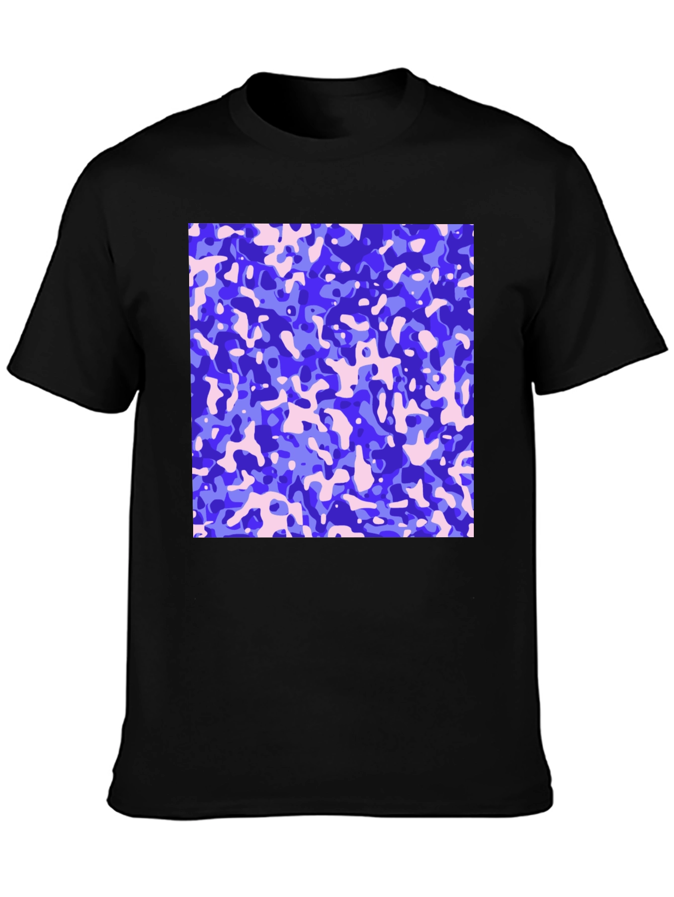 Abstract Camo Print Mens Black T-Shirt
