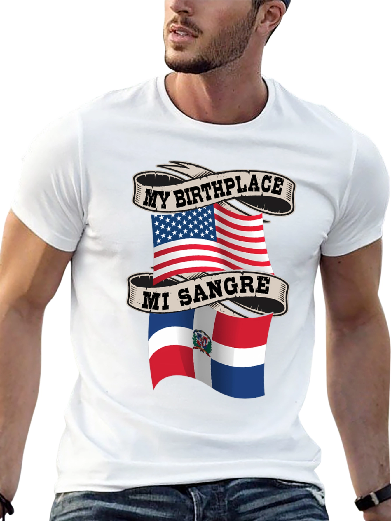My Birthplace USA Mi Sangre Dominican Republic T-Shirt