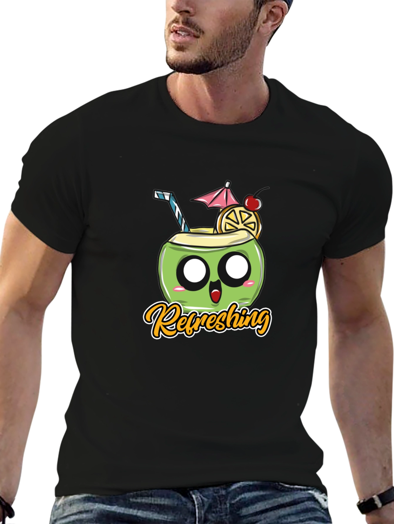 Refreshing Coconut Black T-Shirt