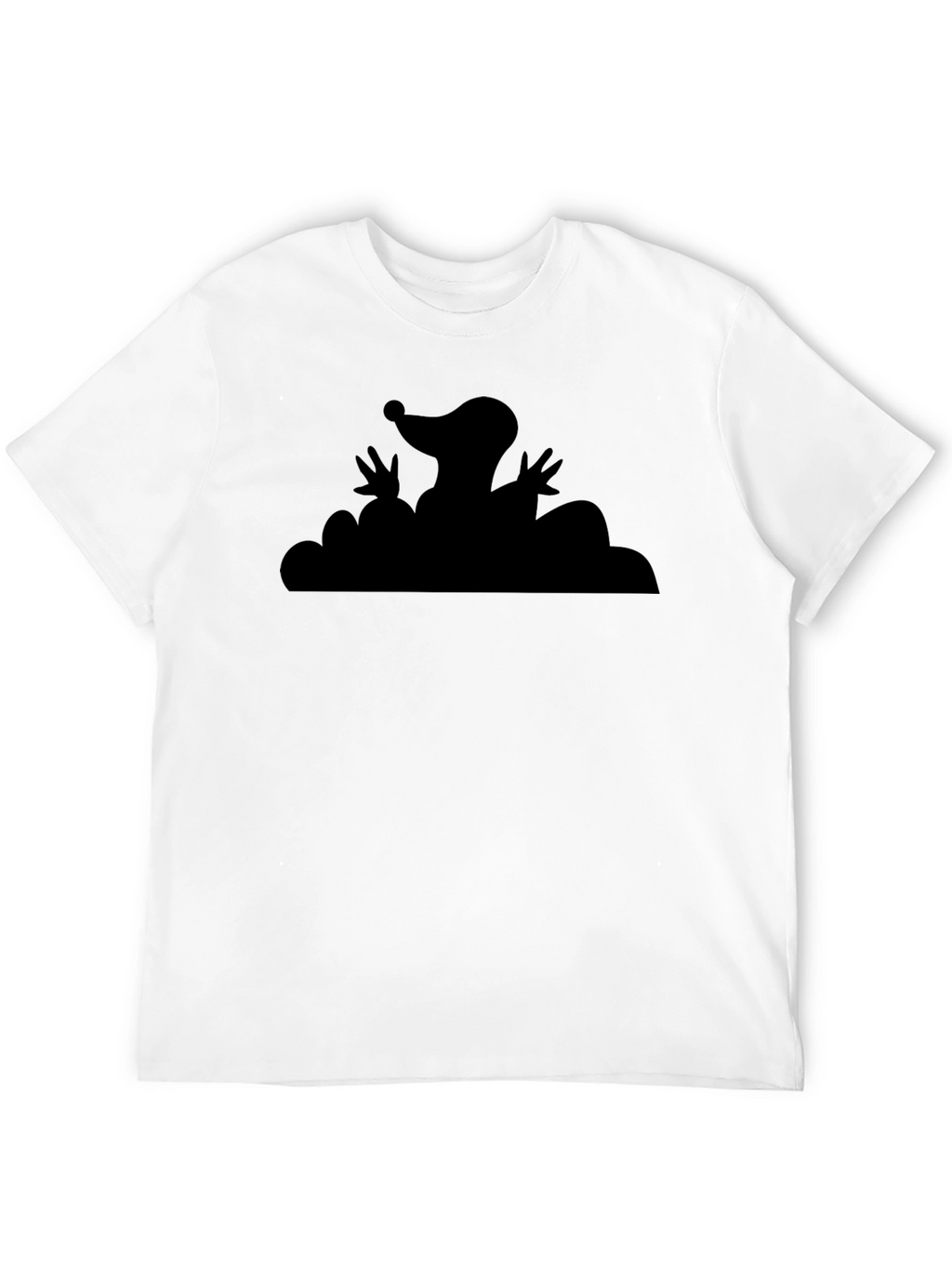 Mole Cartoon Graphic Tee - Black T-Shirt
