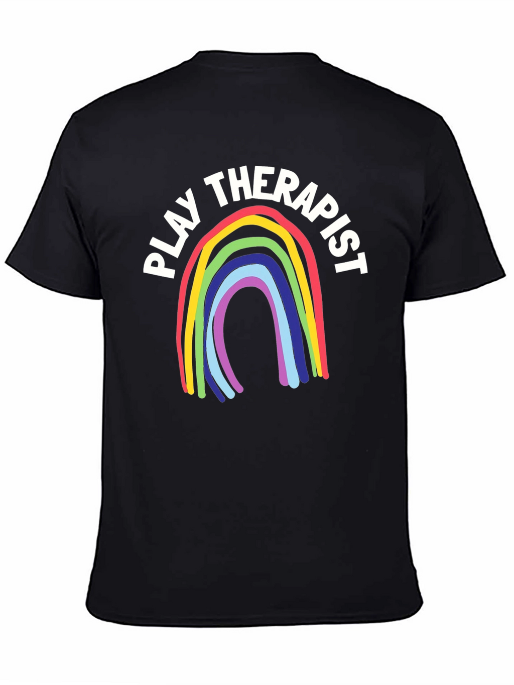 Play Therapist Rainbow Graphic Tee - Black