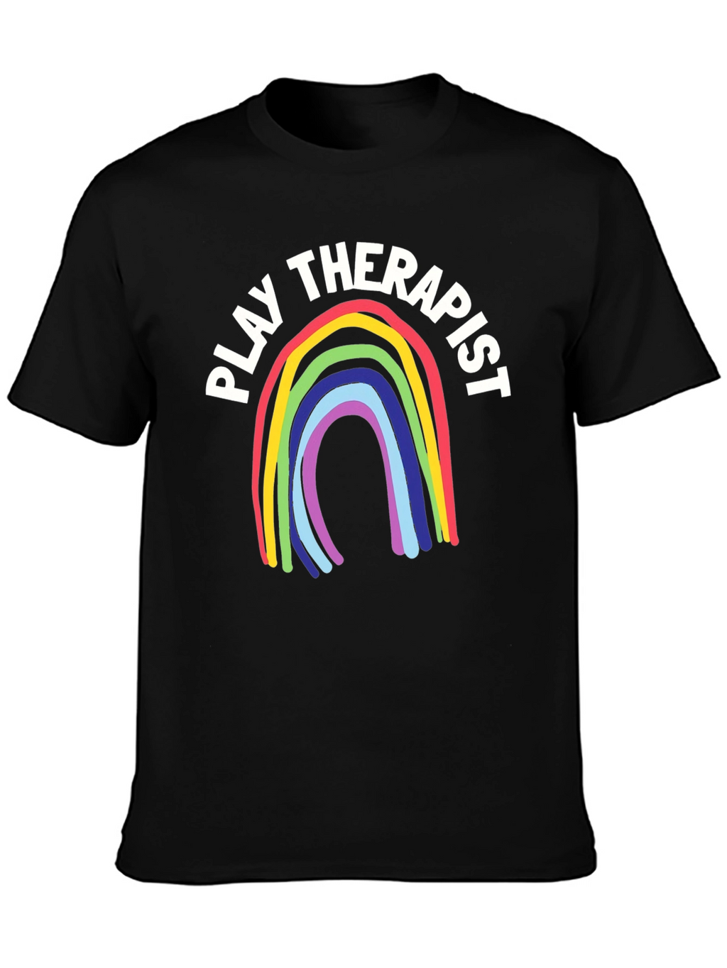 Play Therapist Rainbow Graphic Tee - Black
