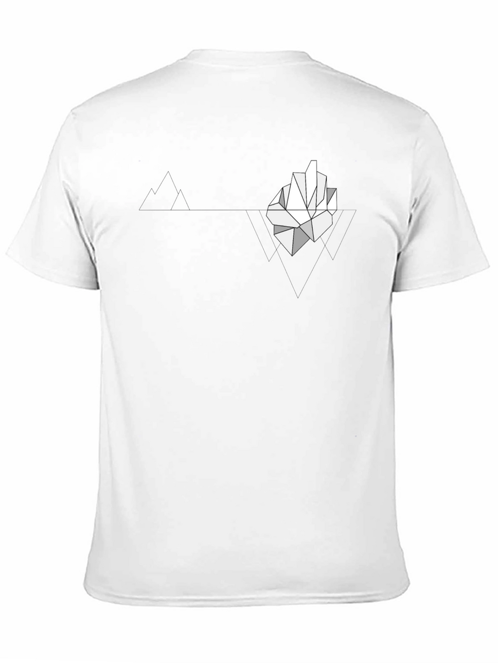 Geometric Iceberg Graphic Print Black T-Shirt