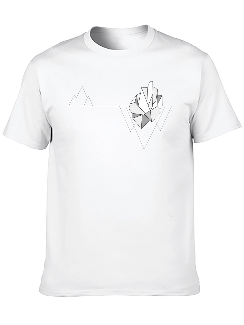 Geometric Iceberg Graphic Print Black T-Shirt