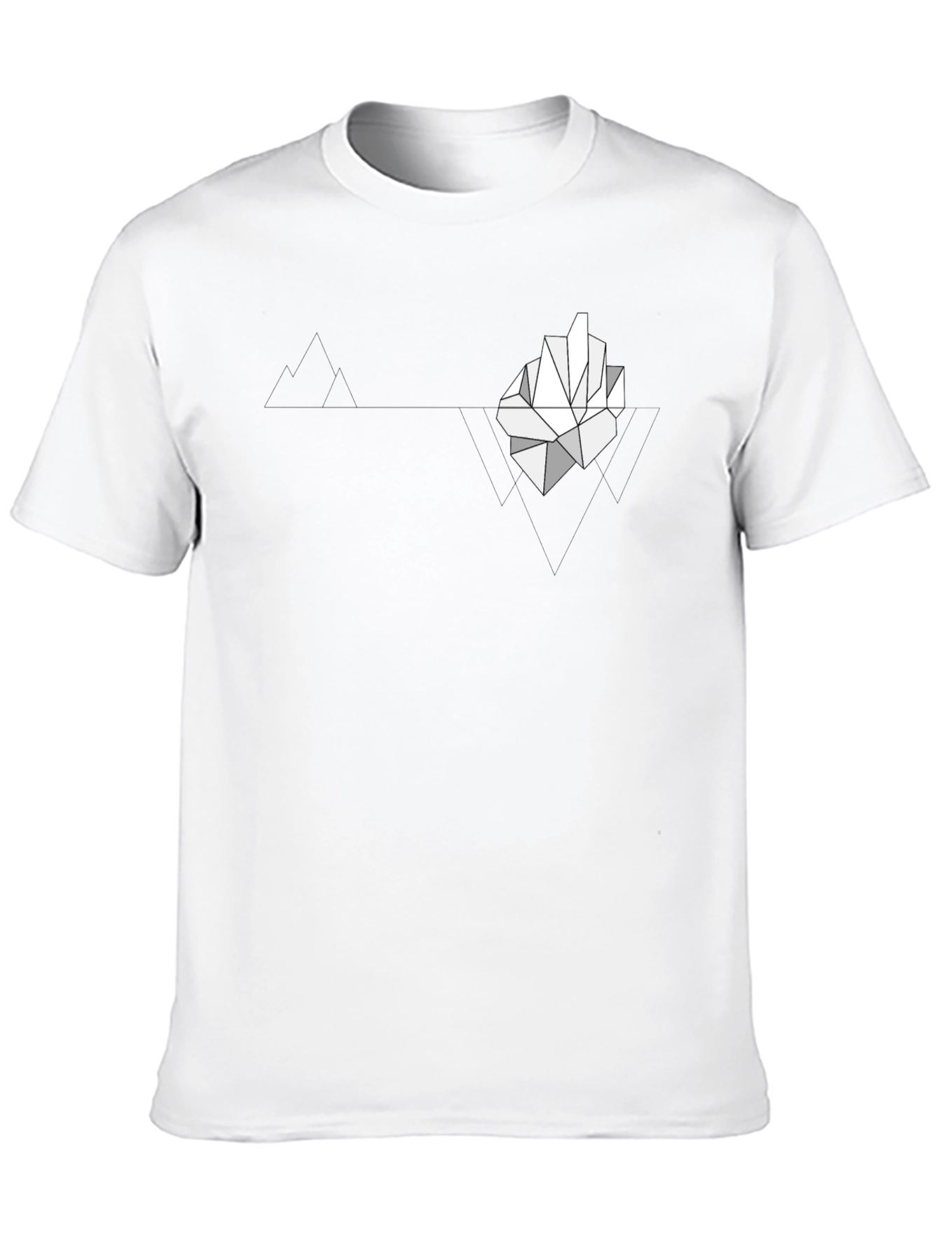Geometric Iceberg Graphic Print Black T-Shirt