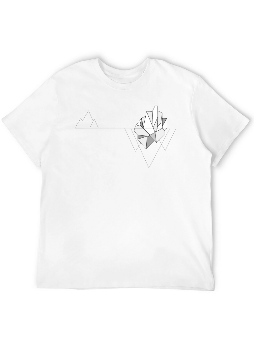 Geometric Iceberg Graphic Print Black T-Shirt