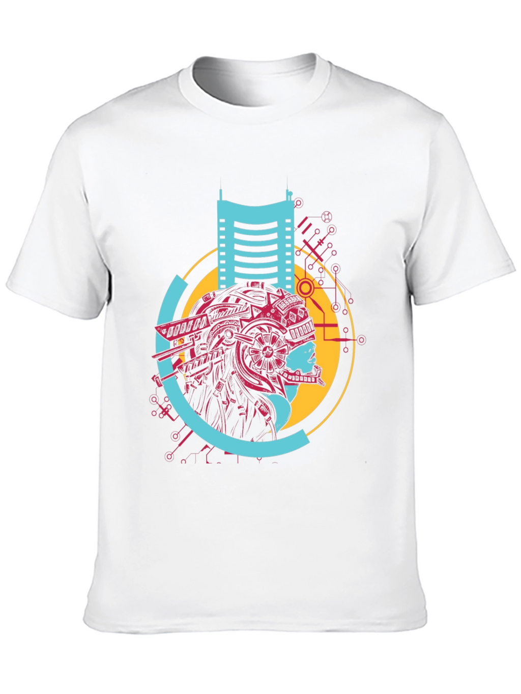 Cyberpunk Style Graphic Print Black T-Shirt
