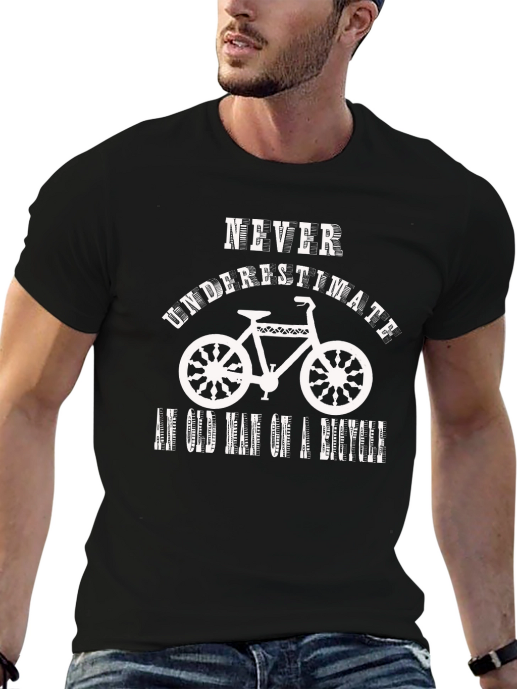Never Underestimate an Old Man on a Bicycle T-Shirt