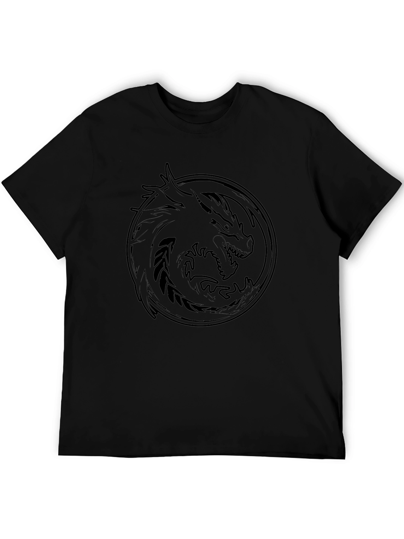 Dragon Circle Graphic Tee - Mens Black T-Shirt