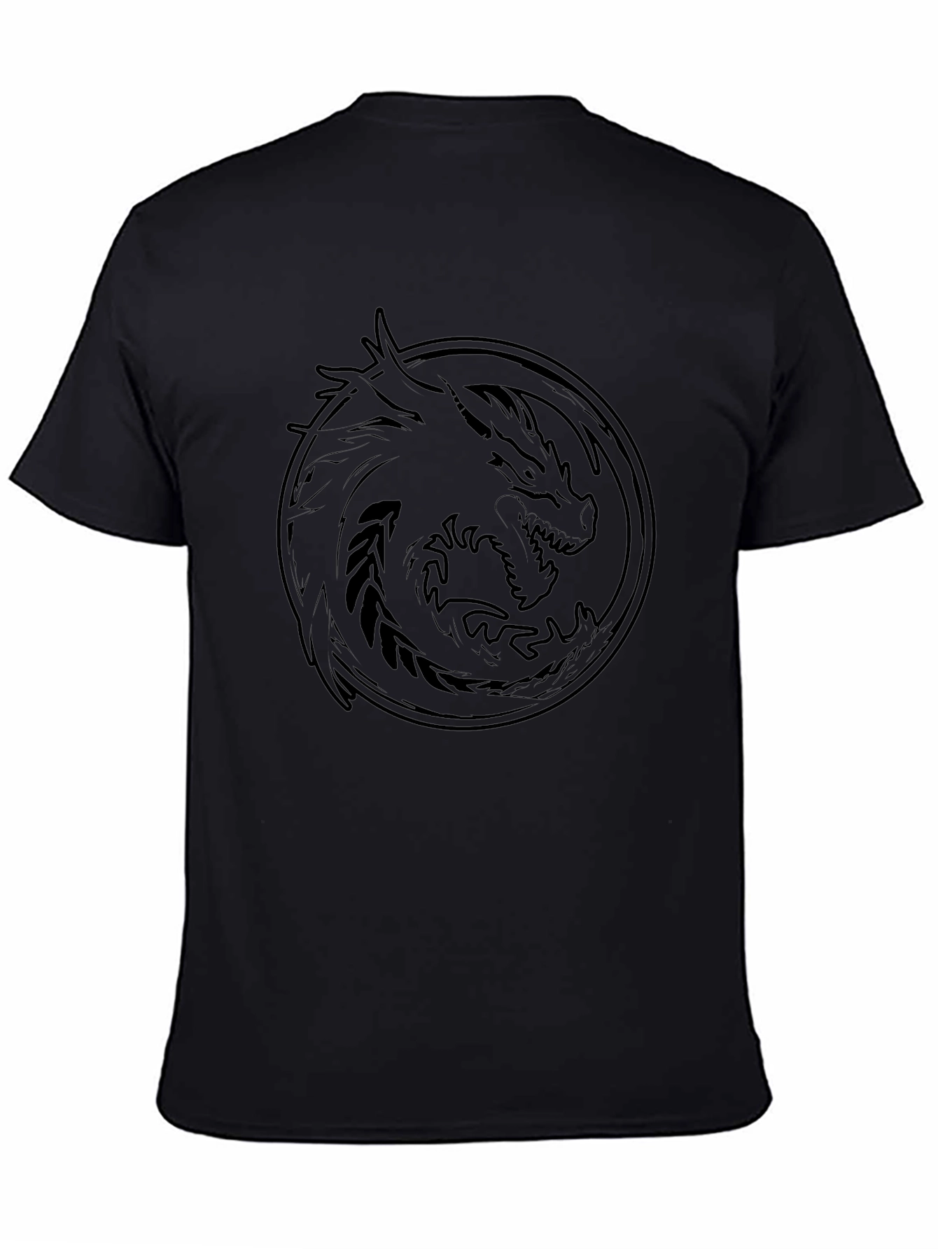 Dragon Circle Graphic Tee - Mens Black T-Shirt
