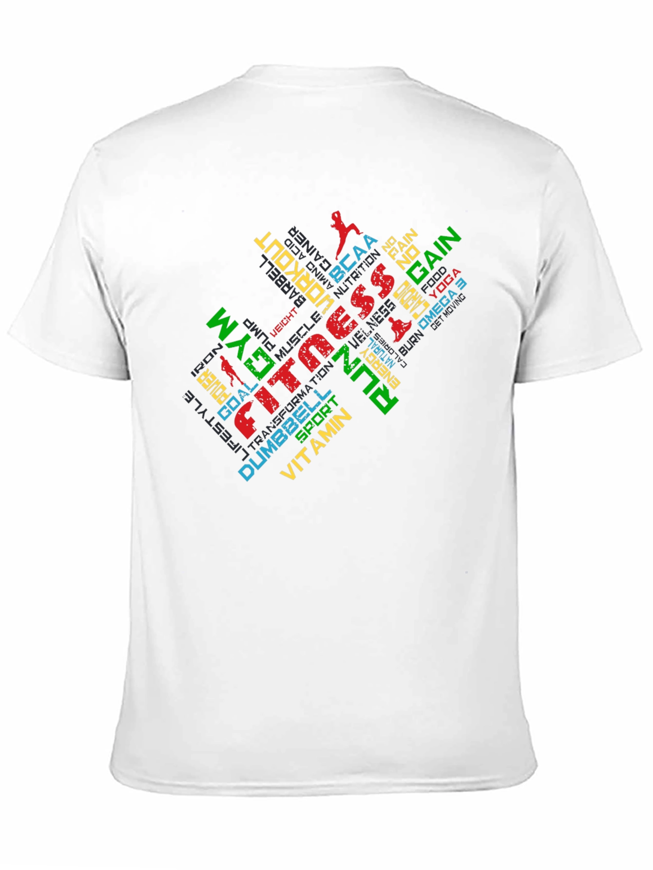 Fitness Gym Workout Graphic Print Black T-Shirt