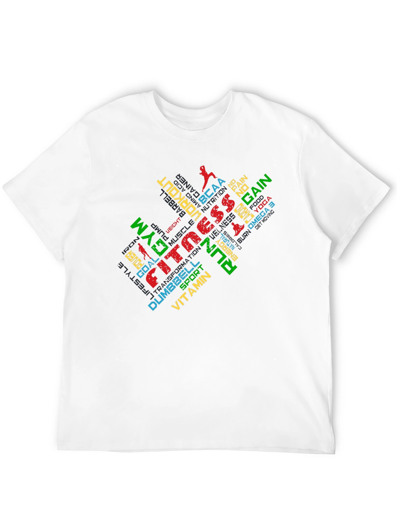 Fitness Gym Workout Graphic Print Black T-Shirt