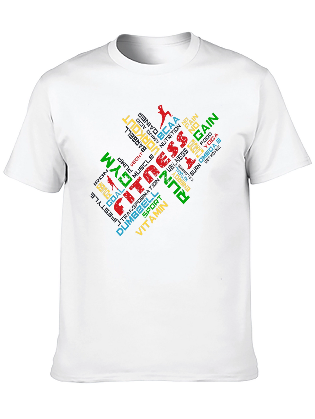 Fitness Gym Workout Graphic Print Black T-Shirt