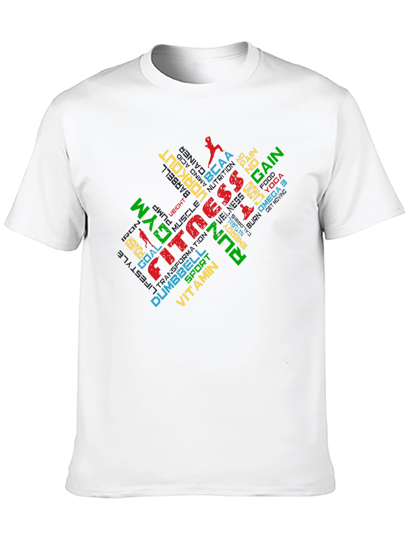 Fitness Gym Workout Graphic Print Black T-Shirt