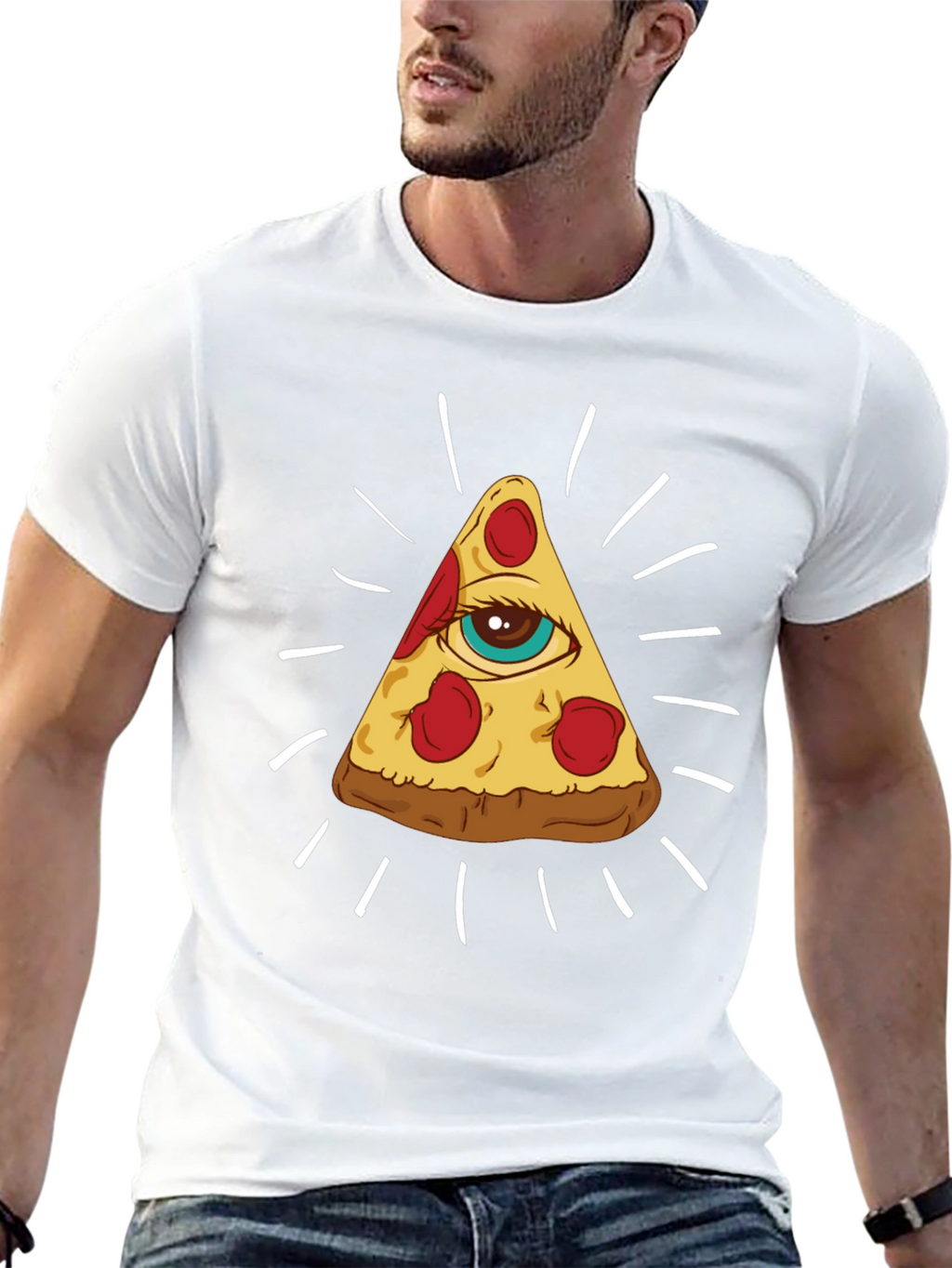 Pizza Illuminati T-Shirt - All Seeing Slice