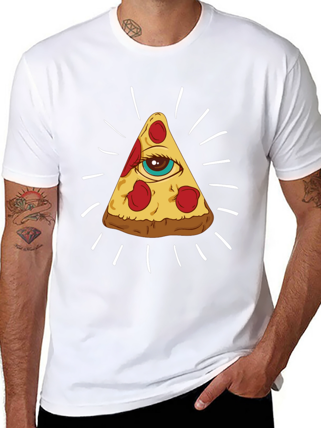 Pizza Illuminati T-Shirt - All Seeing Slice
