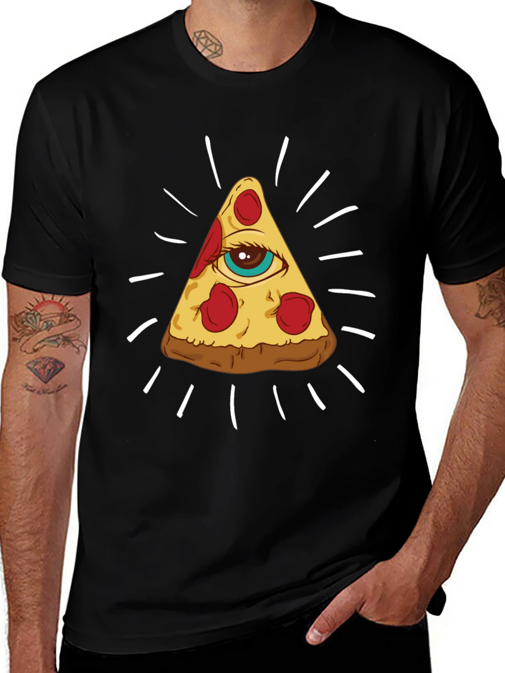 Pizza Illuminati T-Shirt - All Seeing Slice