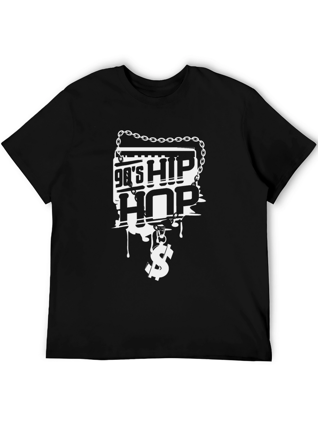 90s Hip Hop Graphic Tee - Black