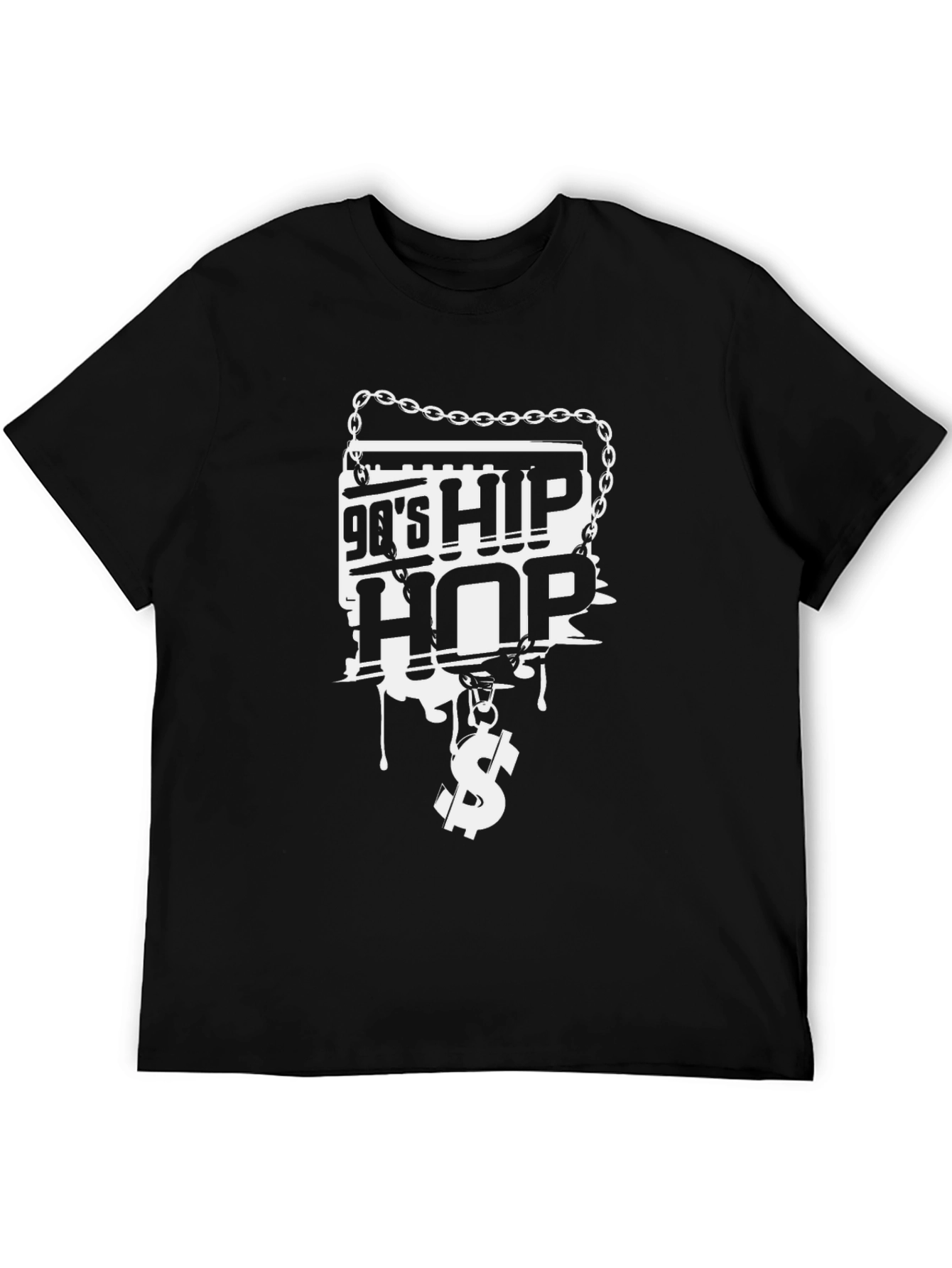 90s Hip Hop Graphic Tee - Black