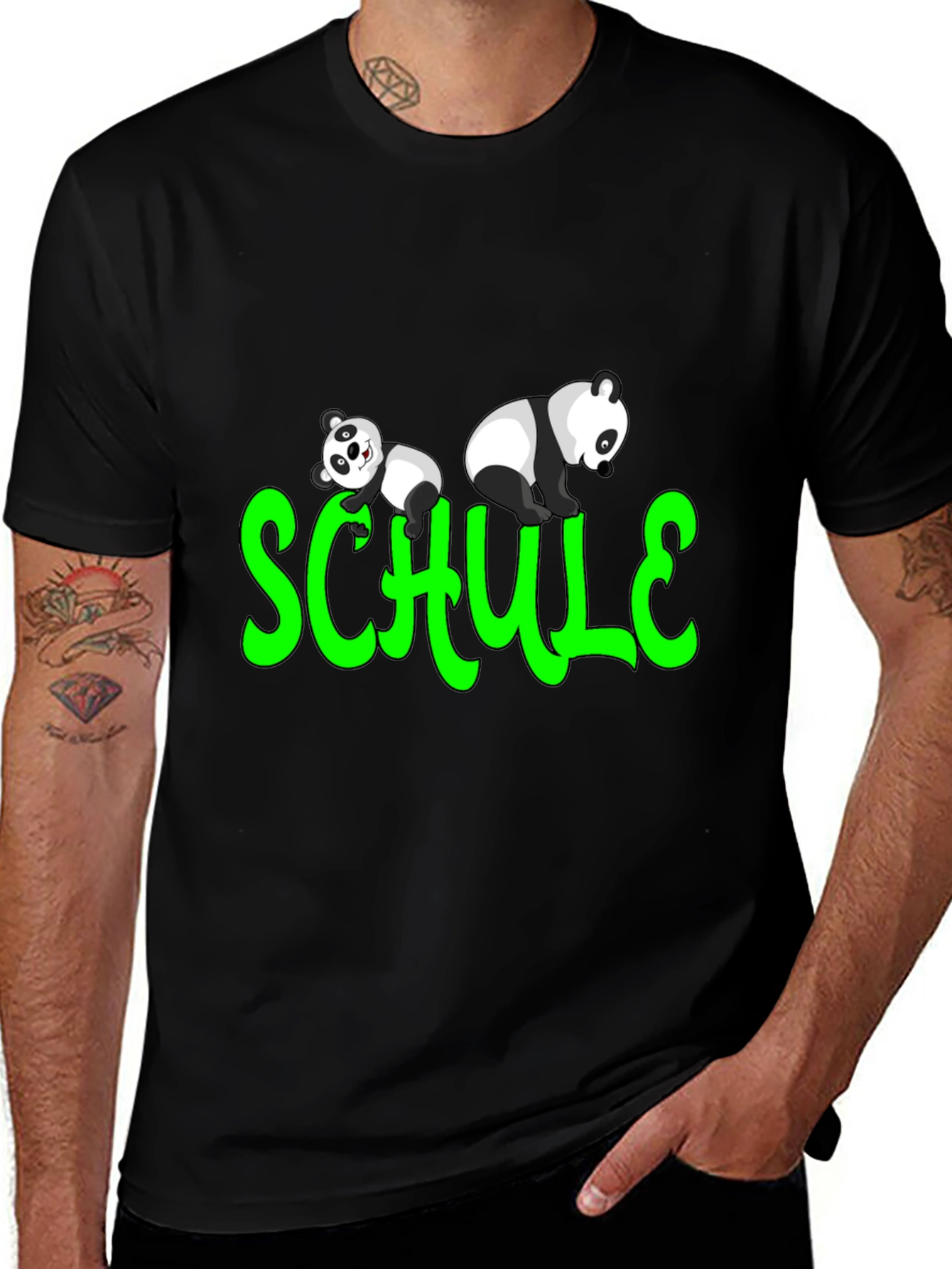 Panda Schule T-Shirt - Fun School Tee