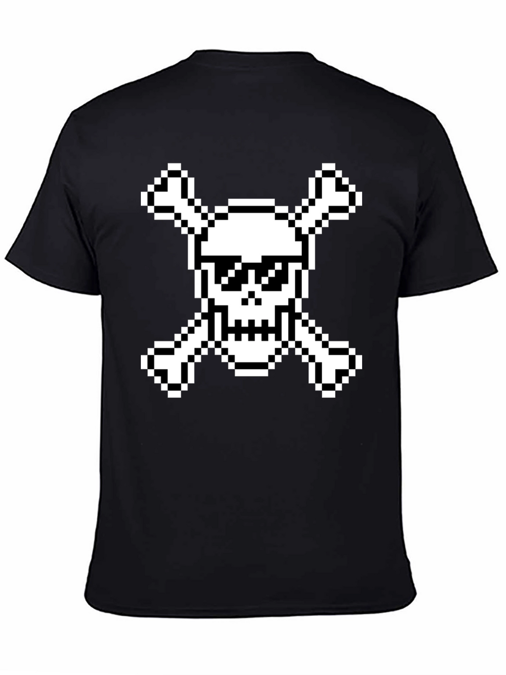 Pixel Pirate Skull & Crossbones Black Graphic Tee