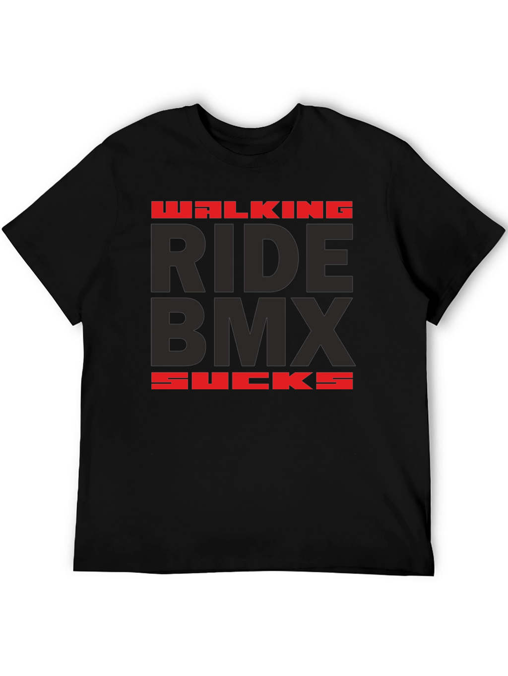 Walking Ride BMX Sucks Graphic Tee - Black