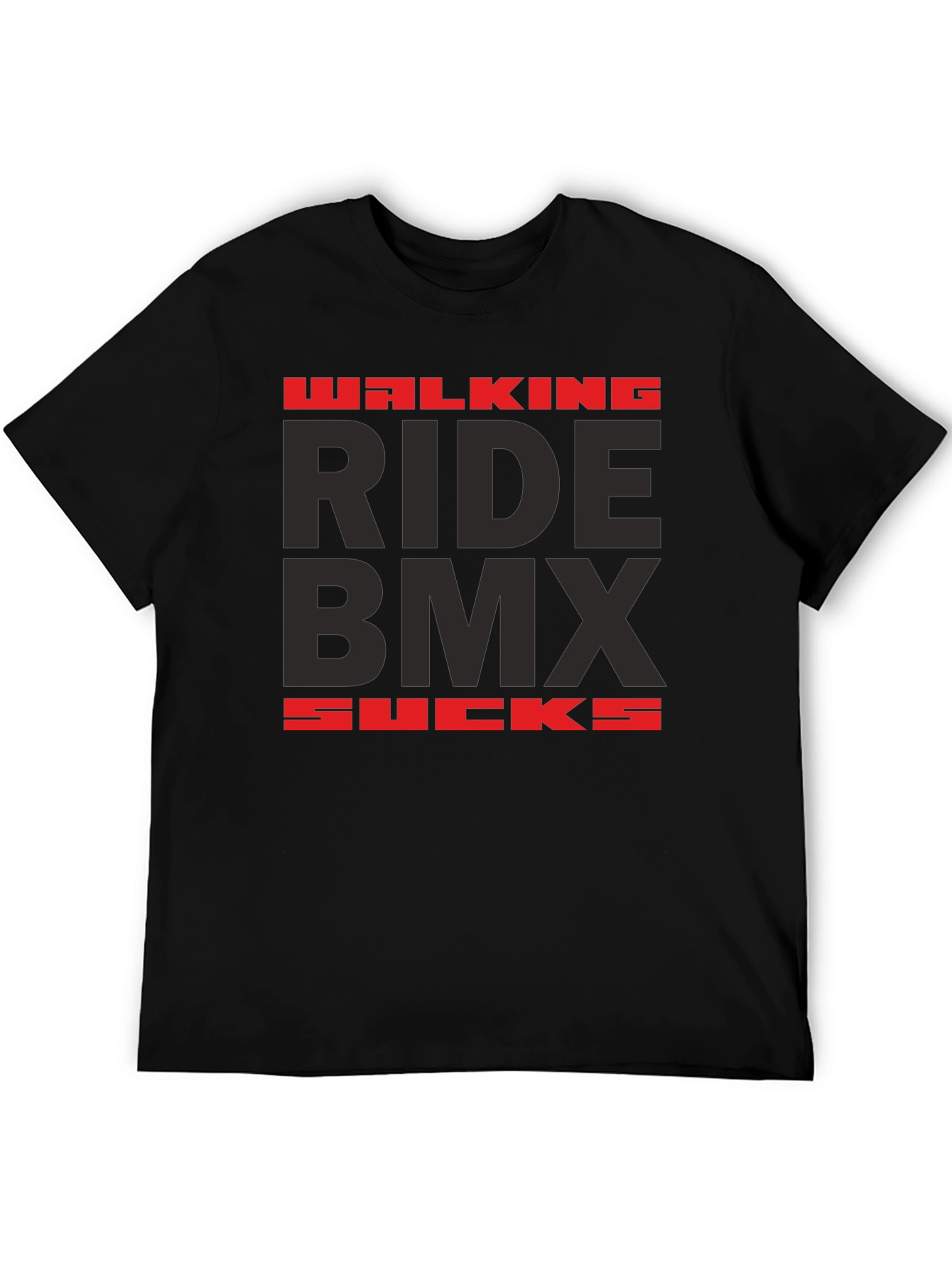 Walking Ride BMX Sucks Graphic Tee - Black