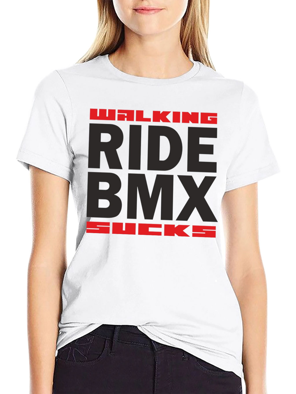 Walking Ride BMX Sucks Graphic Tee - Black