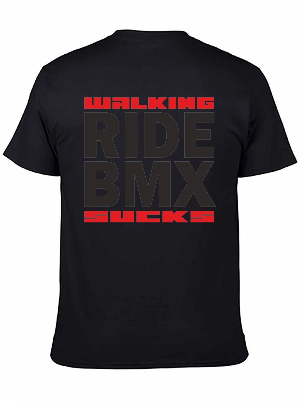 Walking Ride BMX Sucks Graphic Tee - Black