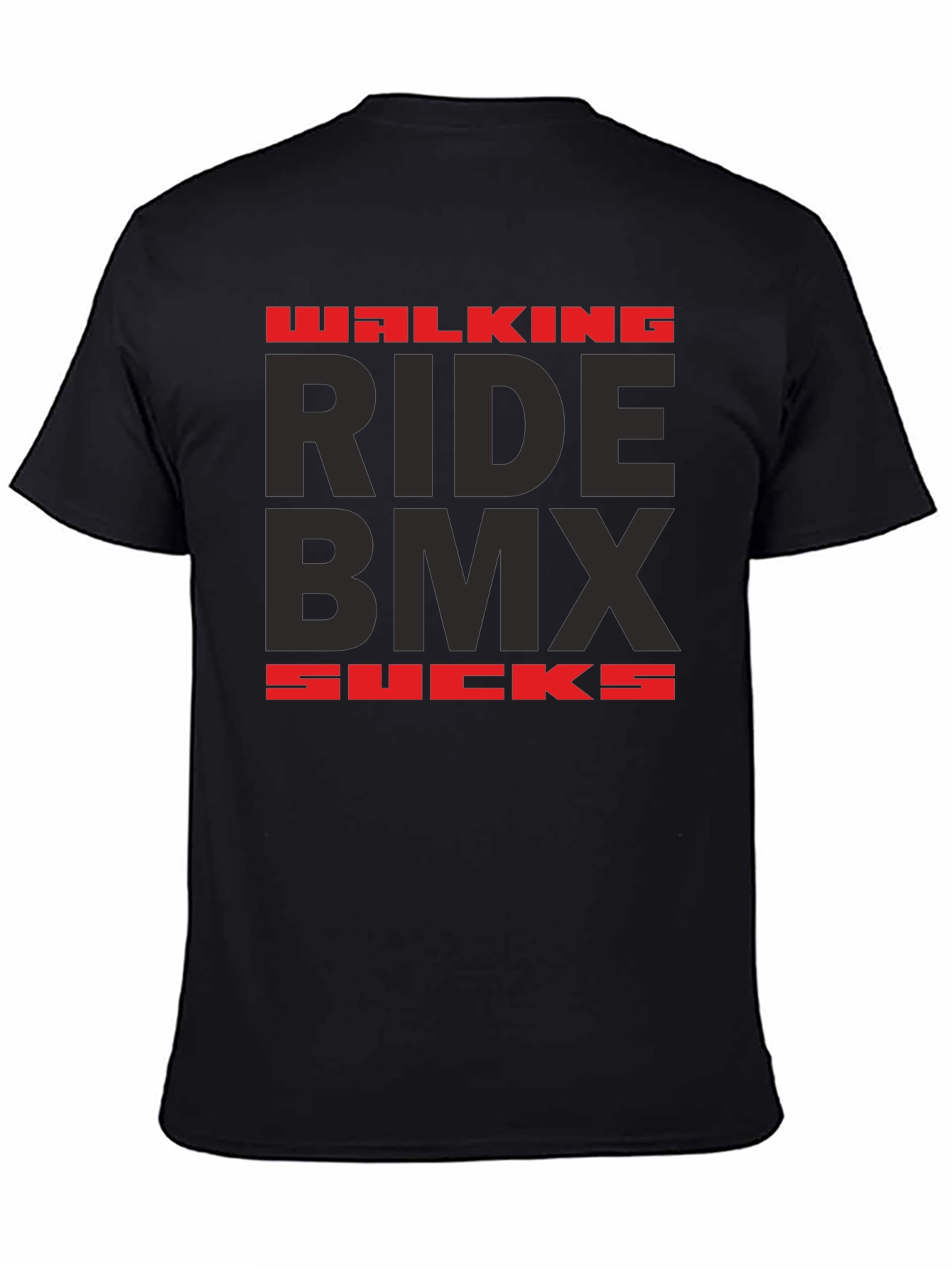 Walking Ride BMX Sucks Graphic Tee - Black