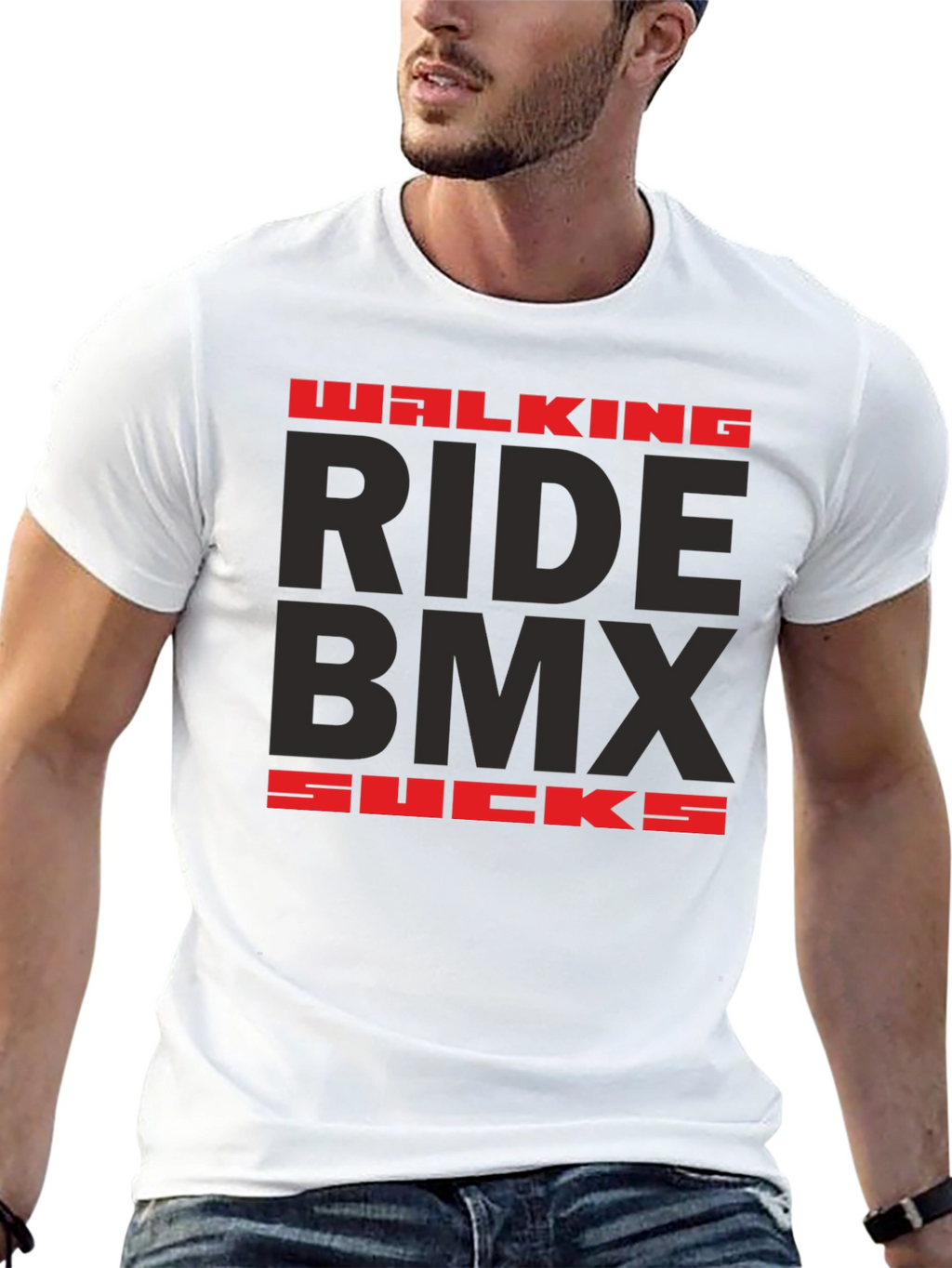 Walking Ride BMX Sucks Graphic Tee - Black