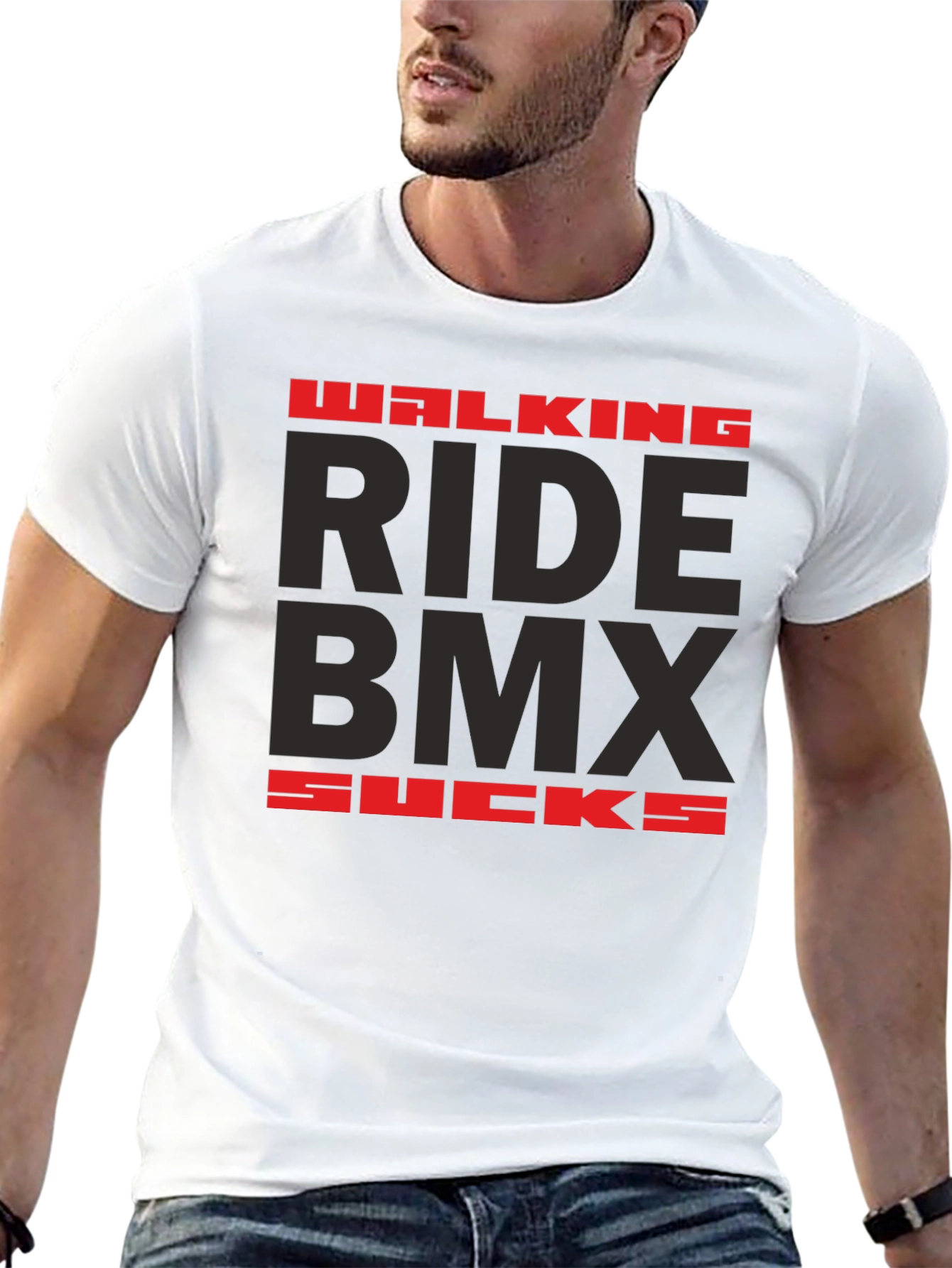 Walking Ride BMX Sucks Graphic Tee - Black