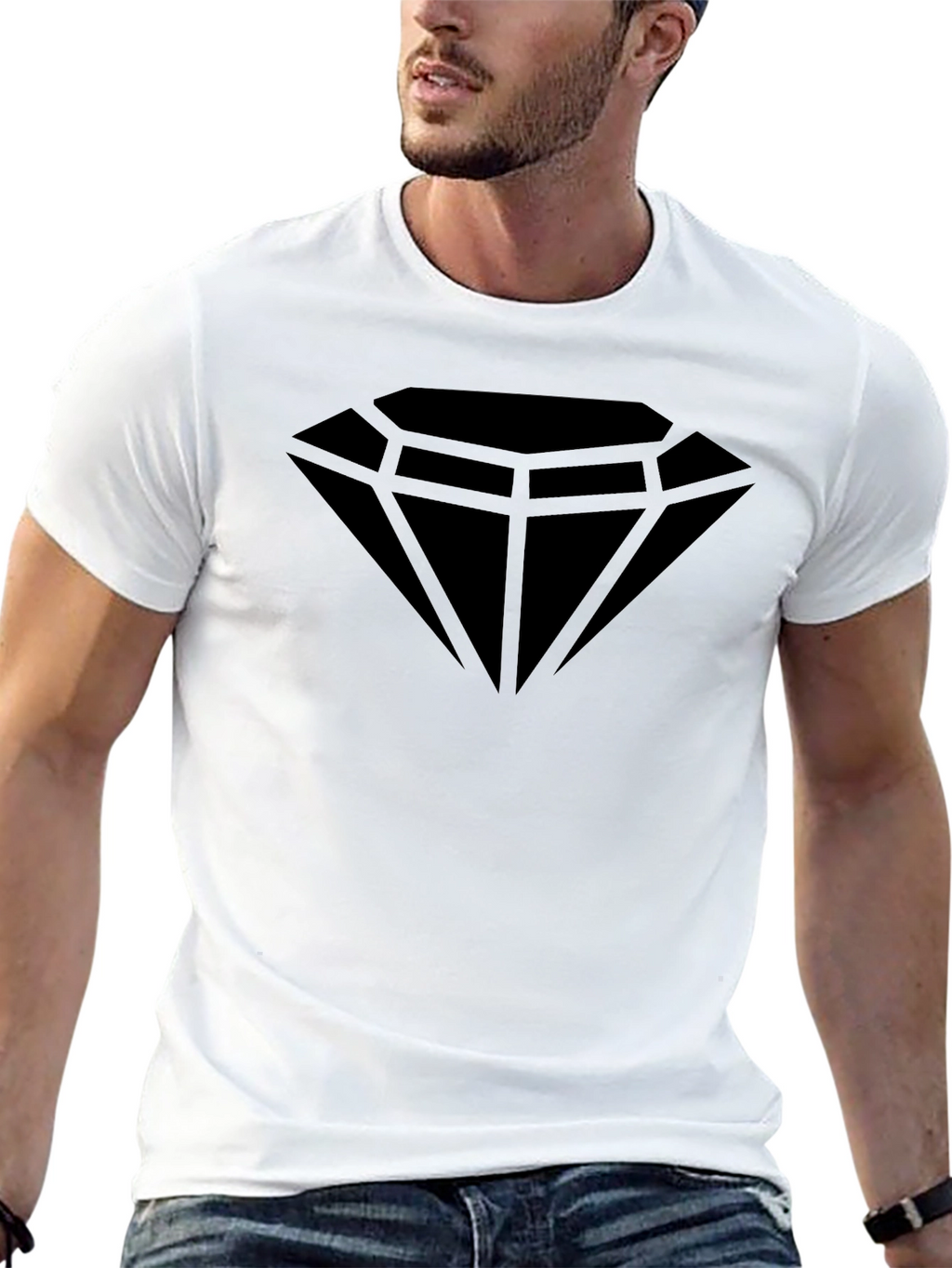 Mens Black Diamond Graphic Tee - Stylish & Casual