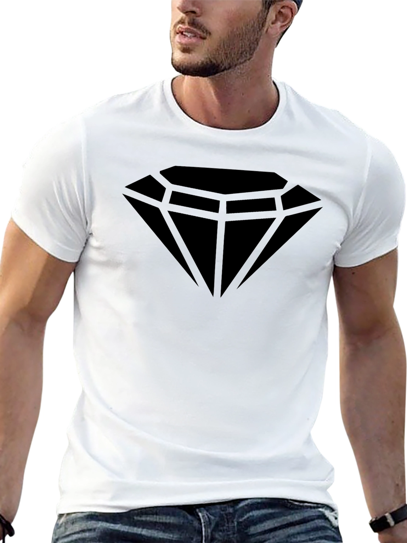 Mens Black Diamond Graphic Tee - Stylish & Casual