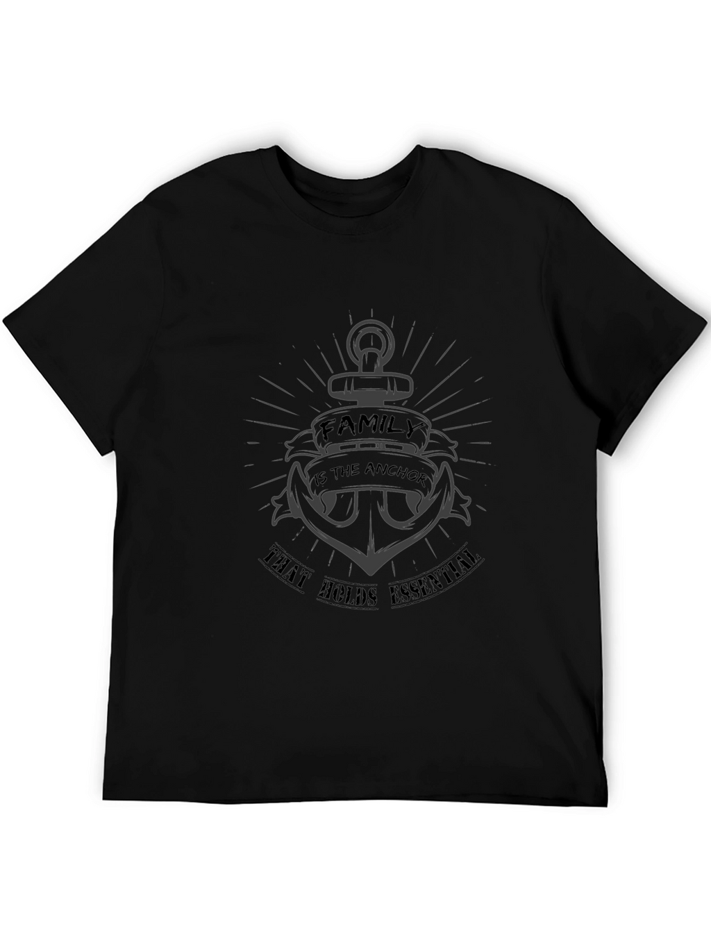 Family Anchor Graphic Print Black T-Shirt