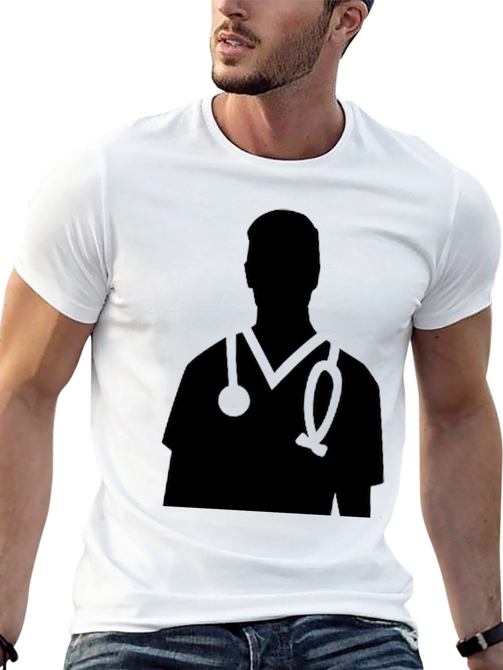 Doctor Silhouette Graphic Tee - Modern Style