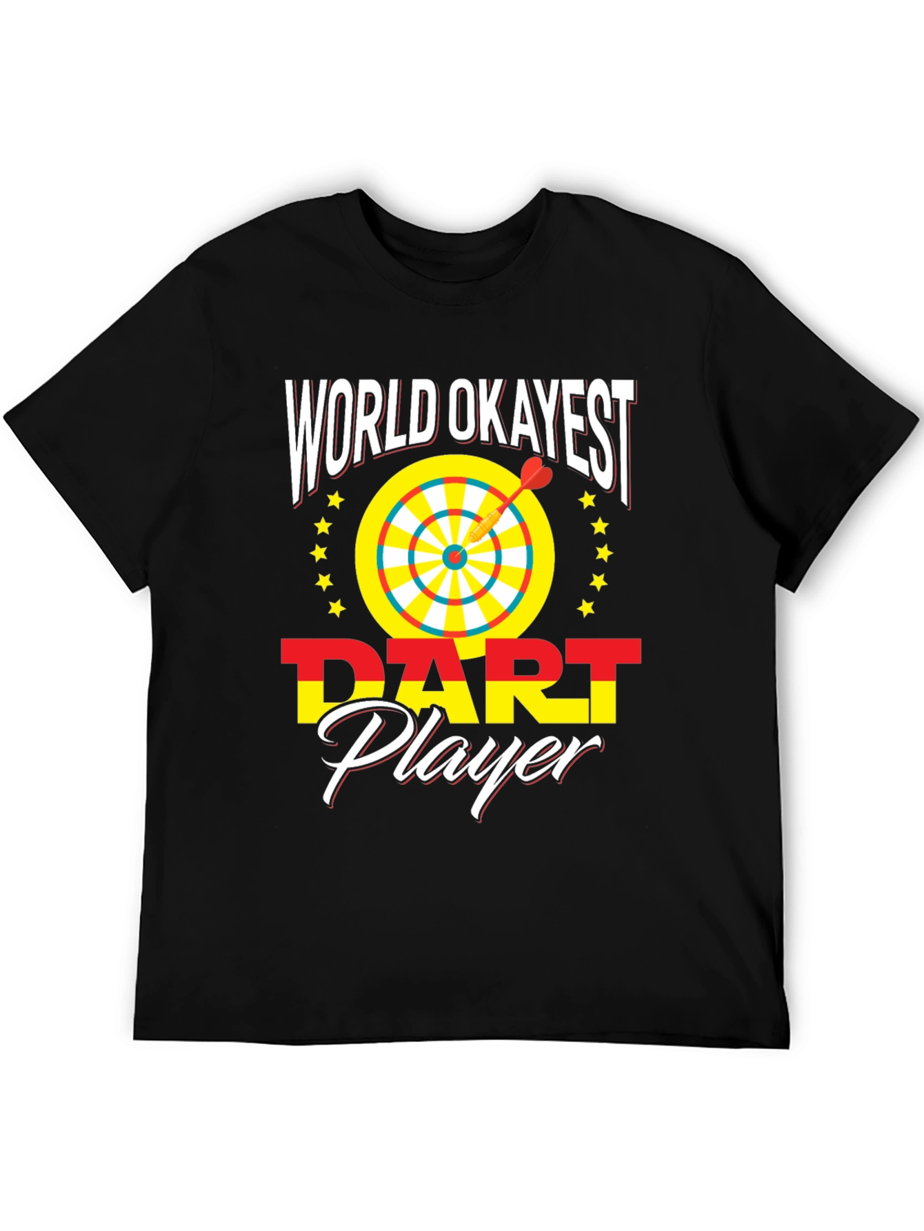 World Okayest Dart Player T-Shirt Novelty Graphic Tee