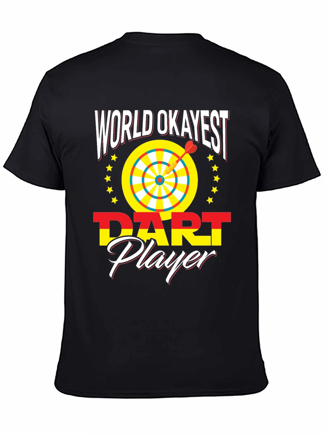World Okayest Dart Player T-Shirt Novelty Graphic Tee