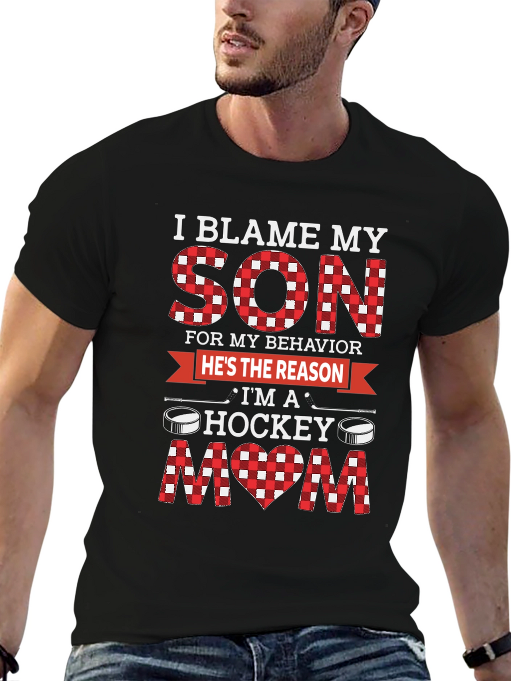 I Blame My Son Hockey Mom Graphic Tee