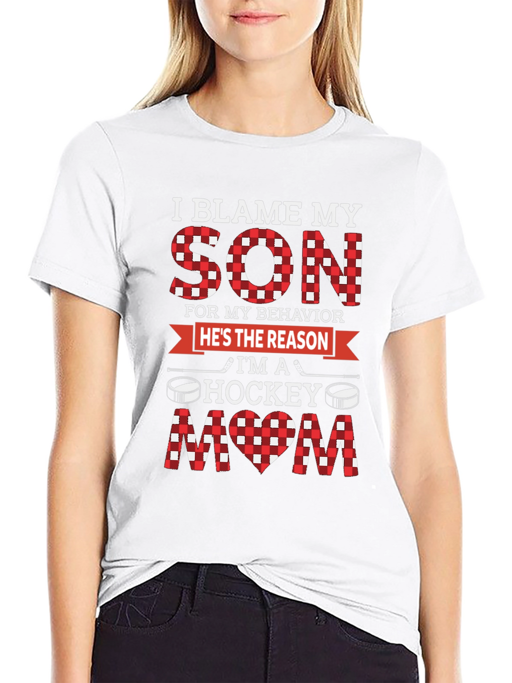 I Blame My Son Hockey Mom Graphic Tee