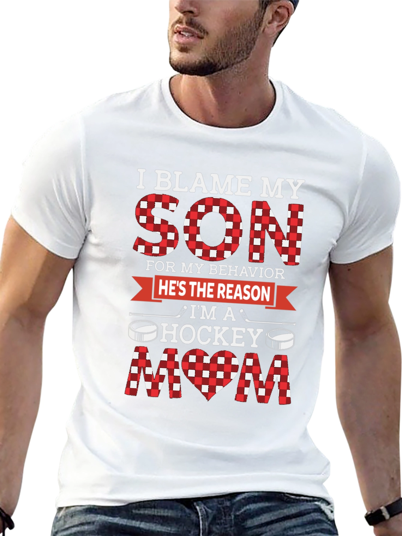 I Blame My Son Hockey Mom Graphic Tee