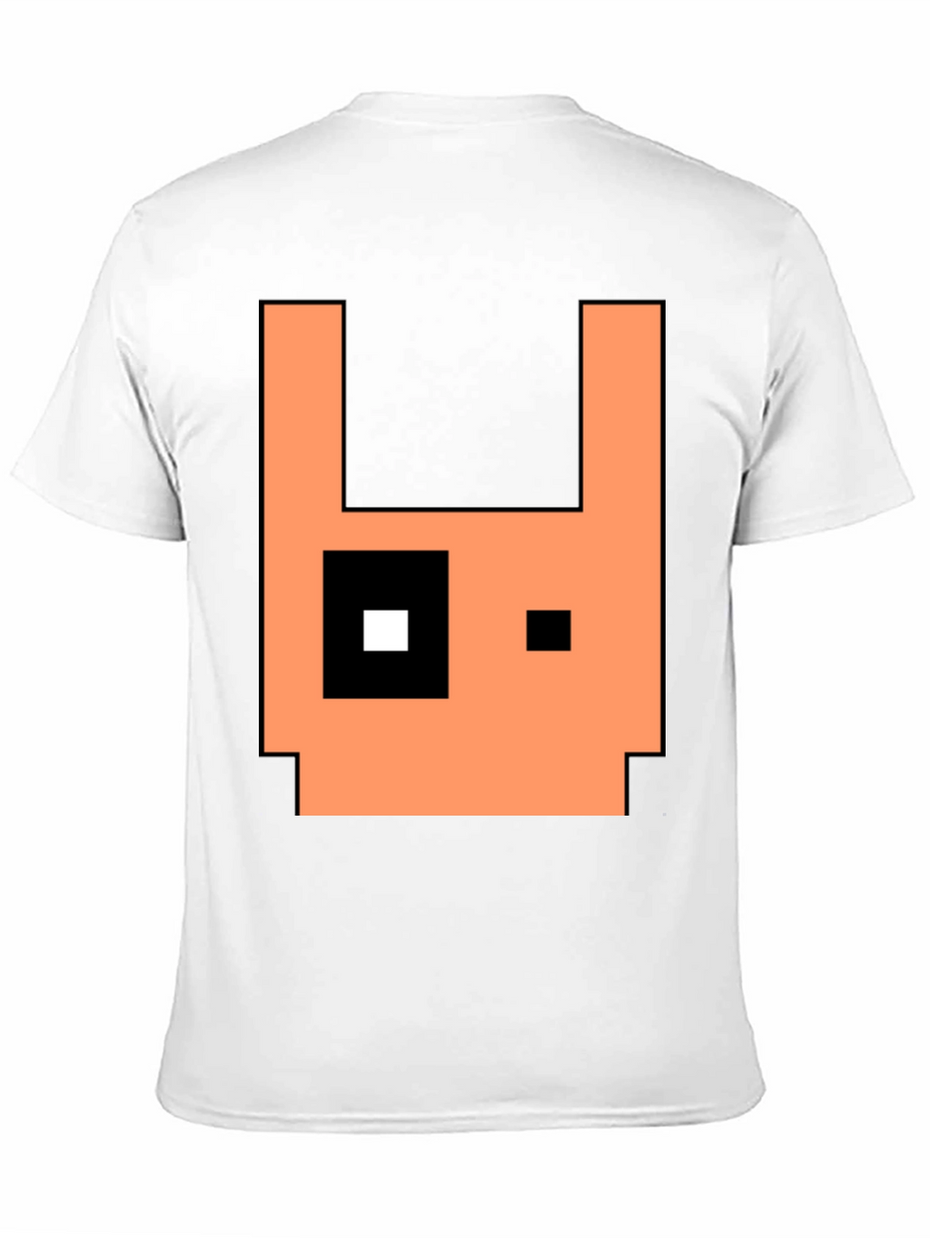 Pixel Art Rabbit Graphic Tee - Black Cotton