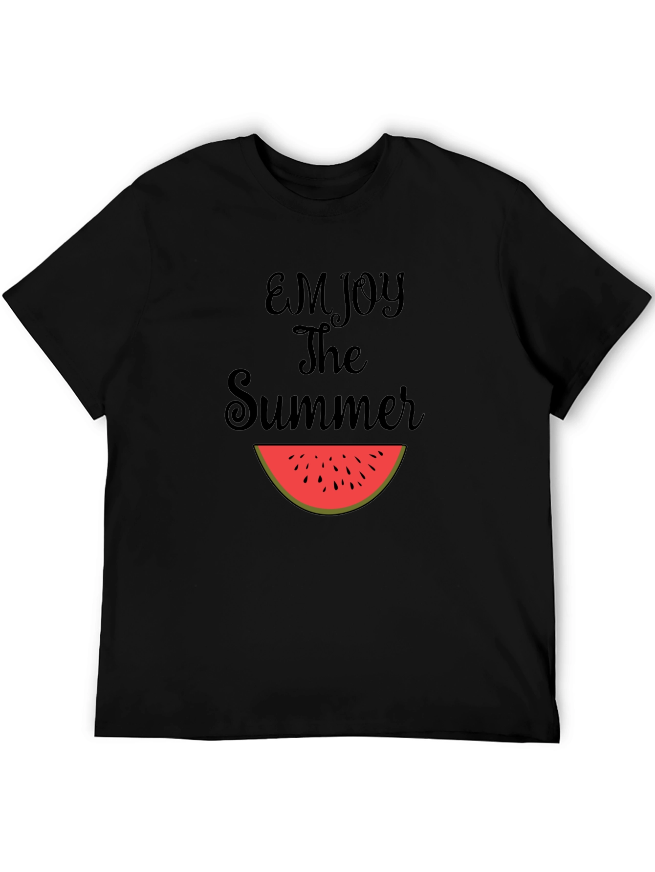 Enjoy The Summer Watermelon Slice Black T-Shirt