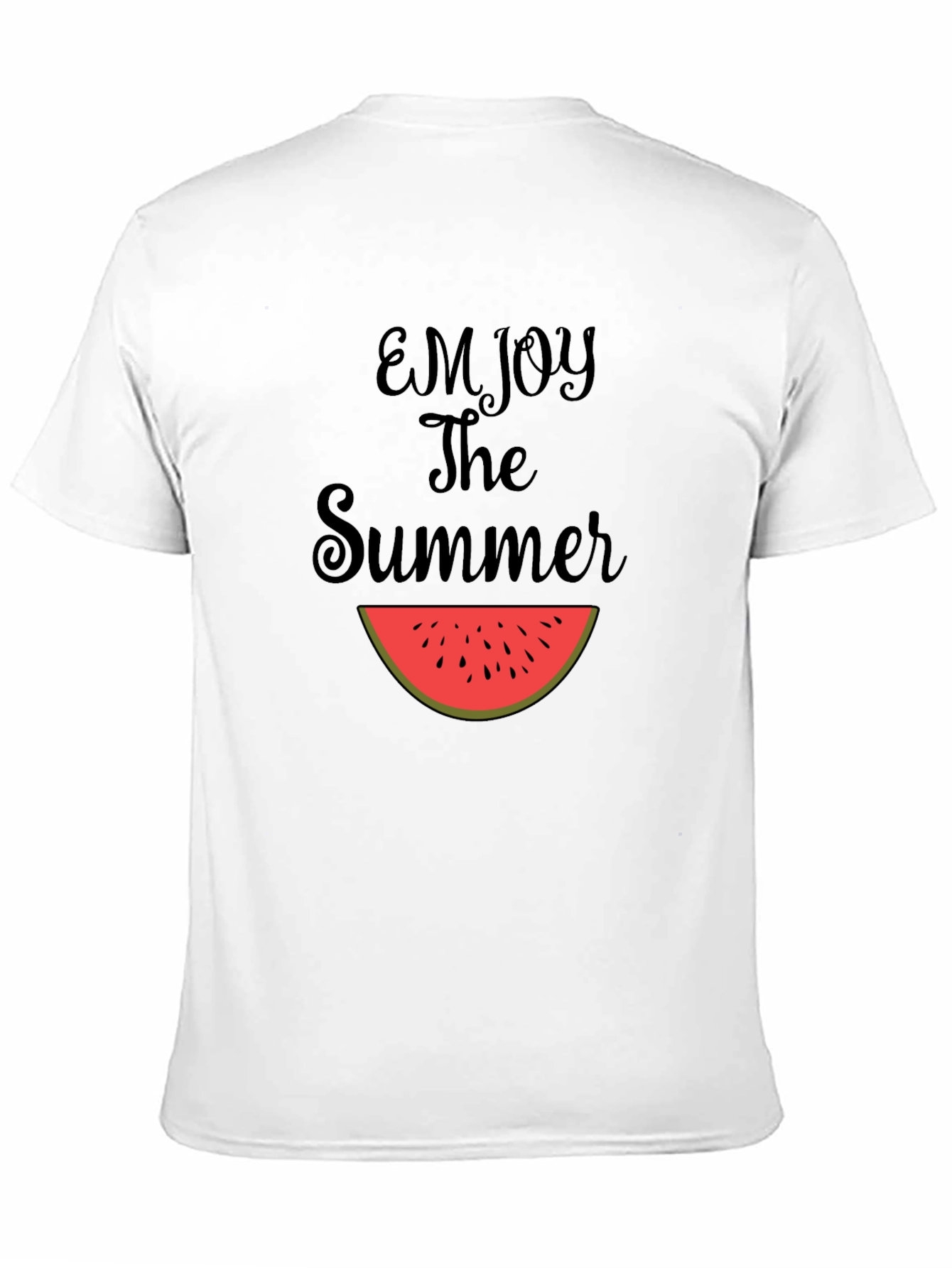Enjoy The Summer Watermelon Slice Black T-Shirt