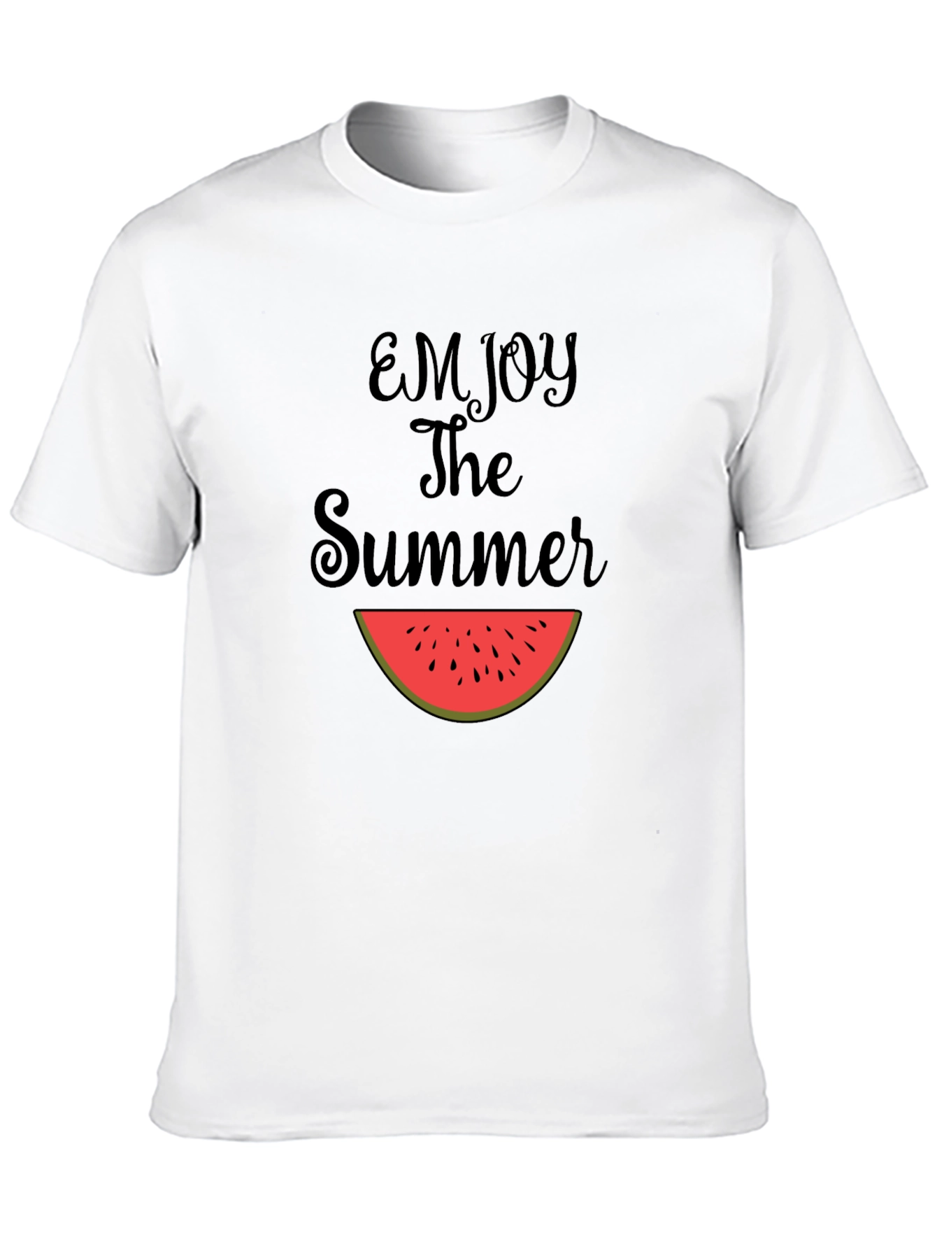 Enjoy The Summer Watermelon Slice Black T-Shirt