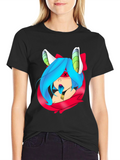 Anime Girl Graphic Tee - Unique Design Black T-Shirt