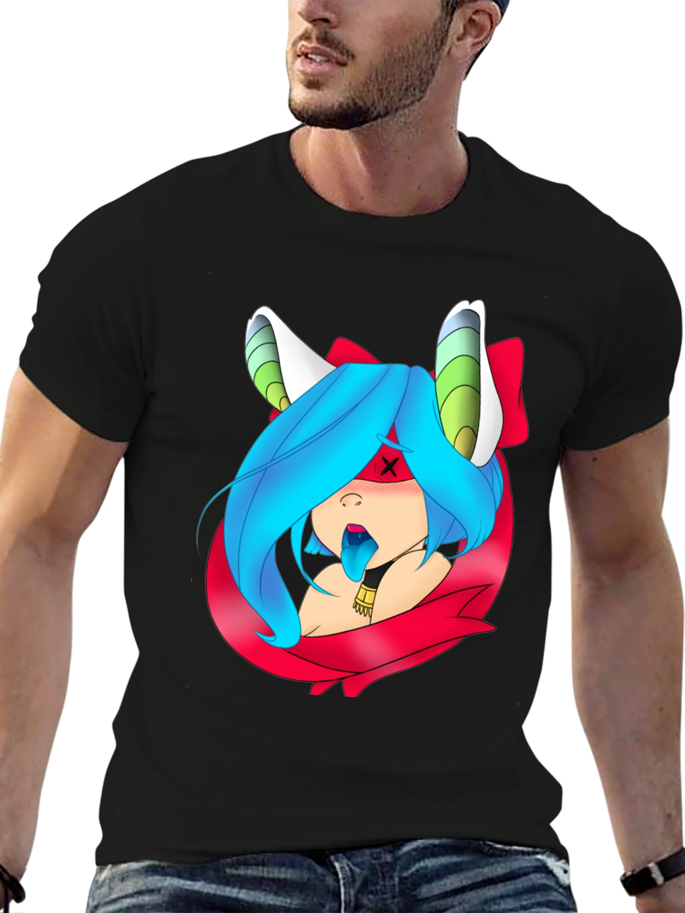 Anime Girl Graphic Tee - Unique Design Black T-Shirt