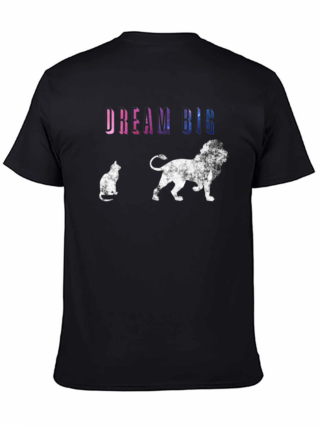 Dream Big T-Shirt: Cat & Lion Graphic Tee