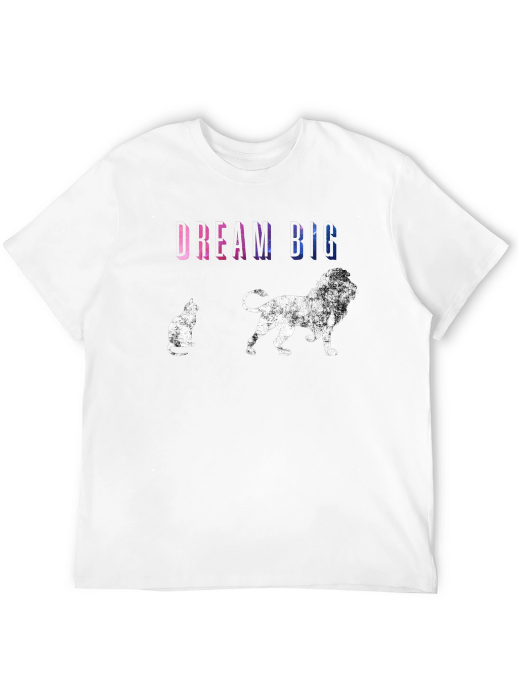 Dream Big T-Shirt: Cat & Lion Graphic Tee